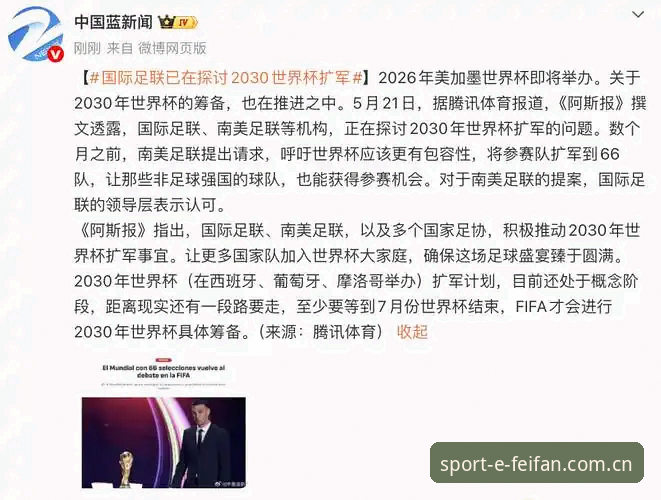 2030世界杯扩军至66队完整指南：在非凡体育官网追踪中国男足参赛前景